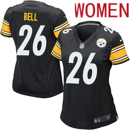 Women Pittsburgh Steelers #26 LeVeon Bell Nike Black Game NFL Jersey->women nfl jersey->Women Jersey
